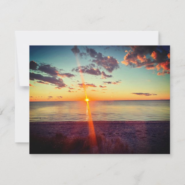 Tarjeta Pequeña Cape Cod Beach Sunset Photo (Anverso)
