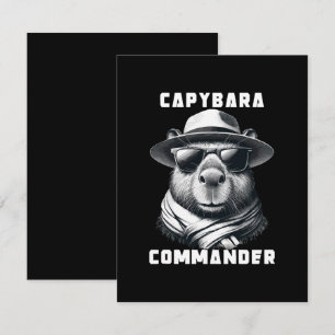 Tarjeta Pequeña Capibara Con Gafas De Sol Capy Comandante
