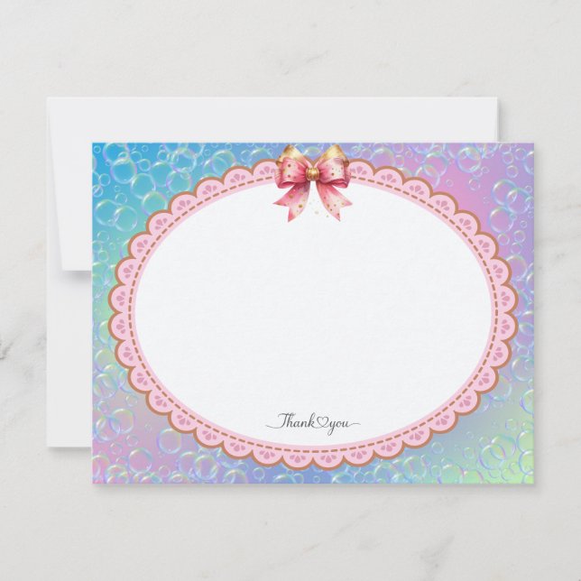 Tarjeta Pequeña Caprichoso Pastel "Gracias" (Anverso)