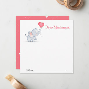Tarjeta Pequeña Cápsula de tiempo simple para elefantes y globos c