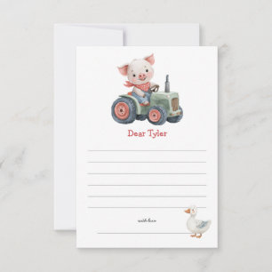 Tarjeta Pequeña Cápsula del Tiempo de Cumpleaños de Tractor de Cer