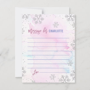 Tarjeta Pequeña Cápsula del tiempo del copo de nieve de Onederland