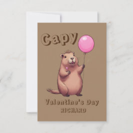 Tarjeta Pequeña Capy El día de San Valentín Capybara Classroom