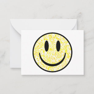 Tarjeta Pequeña Cara de sonrisa salpicada