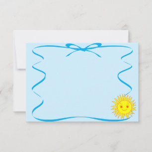 Tarjeta Pequeña Cara Feliz Cinta de Sol Dibujo
