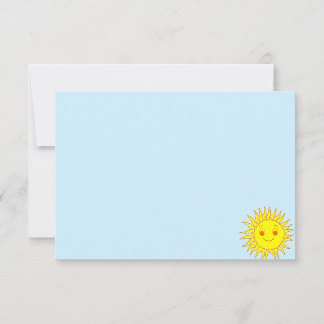 Tarjeta Pequeña Cara Feliz Sol Brillante (Anverso)