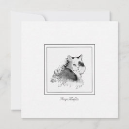 Tarjeta Pequeña Carbón de gato RagaMuffin esbozado