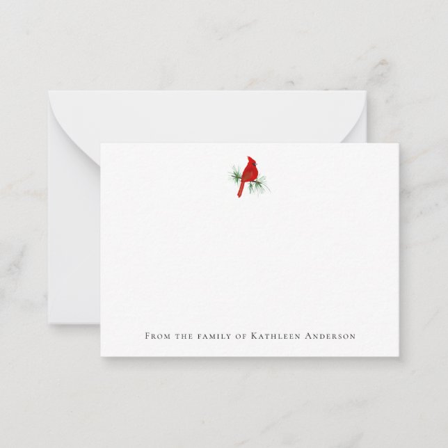 Tarjeta Pequeña Cardenal Rojo Funeral (Anverso)