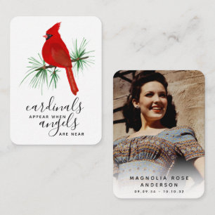 Tarjeta Pequeña Cardinal Photo Sympathy Funeral Memorial Card