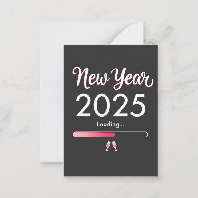 Tarjeta Pequeña Carga de Año Nuevo 2025 Feliz Año Nuevo Navidad  (Anverso)