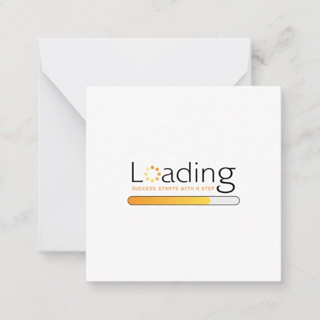 Tarjeta Pequeña Cargando - El éxito comienza con un paso (Anverso)