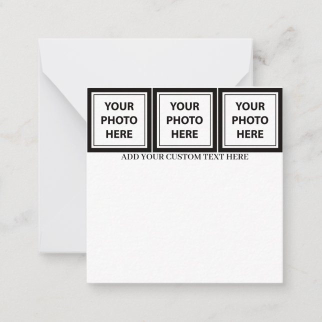 Tarjeta Pequeña Cargar 3 fotos y añadir texto - imagen Personaliza (Anverso)