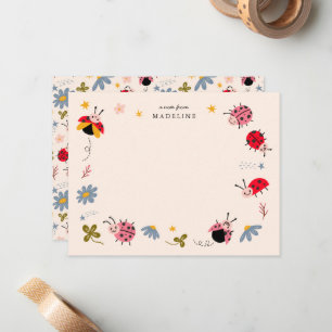 Tarjeta Pequeña Cariñosas Mariquitas Niños