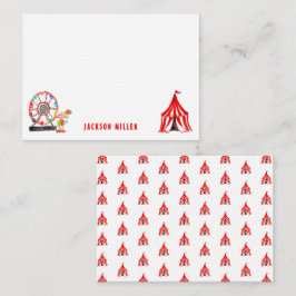 Tarjeta Pequeña Carnaval Divertido Payasos Globos Carpa de Circo N