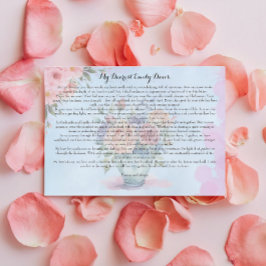 Tarjeta Pequeña Carta de Amor a Mi Esposa