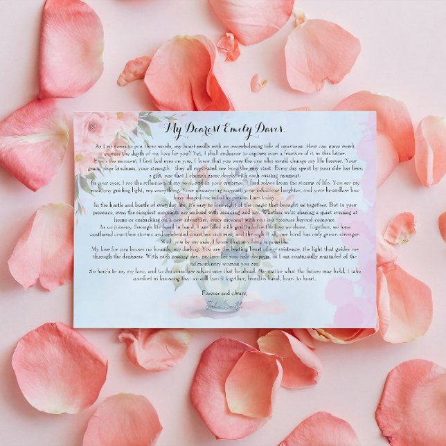 Tarjeta Pequeña Carta de Amor a Mi Esposa (love letter to my wife, happy anniversary to my wife, i love my wife, the good wife, letter to my wi)