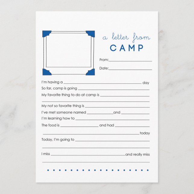 Tarjeta Pequeña Carta de Camp Stationery (Anverso)