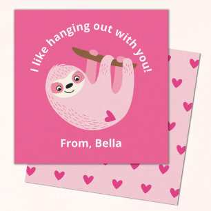 Tarjeta Pequeña Carta de San Valentín para niños de color rosa