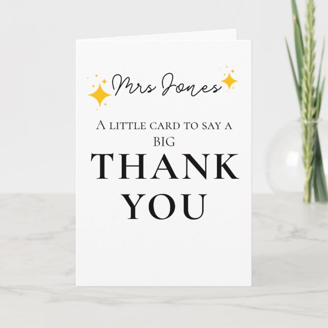 Tarjeta Pequeña carta para darte las gracias | Apreciación (Anverso)