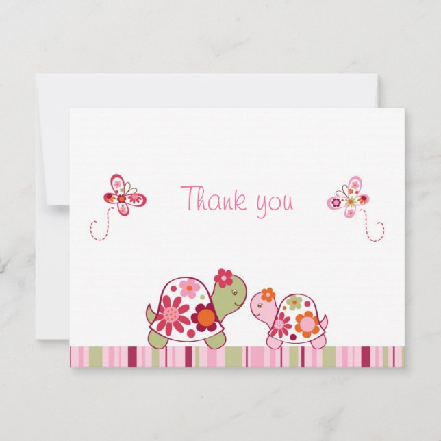 Tarjeta Pequeña Cartas de agradecimiento a la moderna tortuga trop (Anverso)