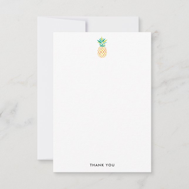 Tarjeta Pequeña Cartas de agradecimiento a Pineapples de moda (Anverso)