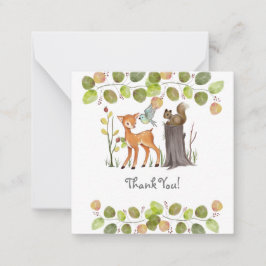 Tarjeta Pequeña Cartas de agradecimiento para animales de Woodland