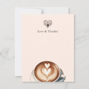 Tarjeta Pequeña Cartas de agradecimiento por el tema del café