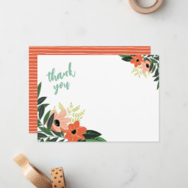 Tarjeta Pequeña Cartas de agradecimiento por flores tropicales