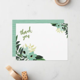 Tarjeta Pequeña Cartas de agradecimiento por flores tropicales