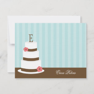 Tarjeta Pequeña Cartas de agradecimiento por pastel de monograma -