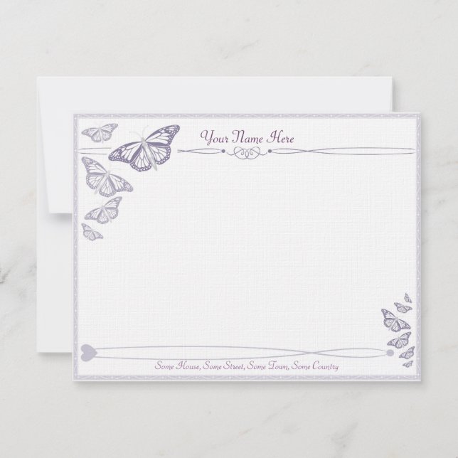 Tarjeta Pequeña Cartas de correspondencia con mariposa de ciruela (Anverso)