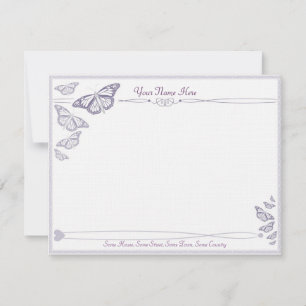 Tarjeta Pequeña Cartas de correspondencia con mariposa de ciruela