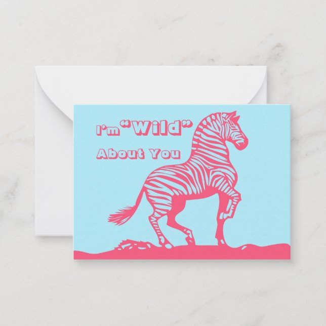 Tarjeta Pequeña Cartas de Día de San Valentín en escuelas de cebra (Anverso)