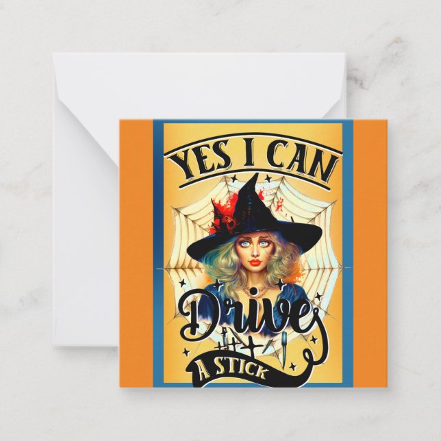 Tarjeta Pequeña Cartas de Halloween retro divertidas (Anverso)