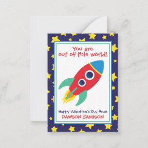 Tarjeta Pequeña Cartas de San Valentín de Rocket & Stars