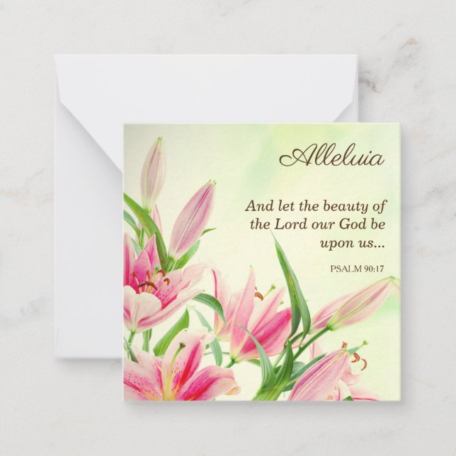 Tarjeta Pequeña Cartas religiosas de Pascua - Sentimientos Aleluia (Anverso)