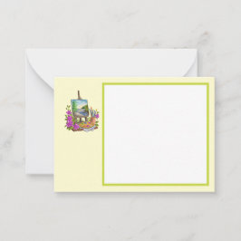 Tarjeta Pequeña Carte avec motif chevalet du peintre.