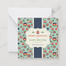 Carte de voeux mini de noël à motif