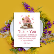 casa de hadas gracias chica cumpleaños rosa