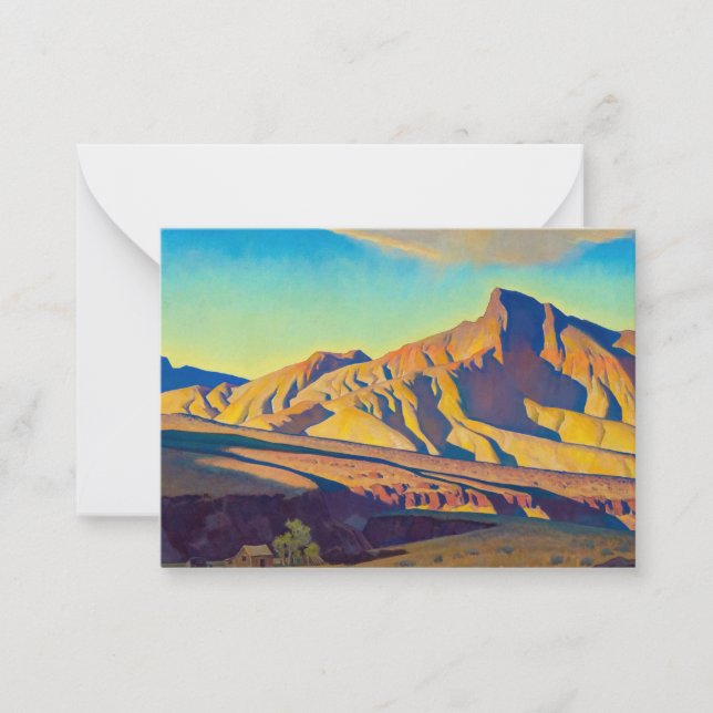 Tarjeta Pequeña Casa de la Rata del Desierto por Maynard Dixon (Anverso)