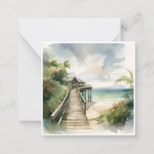 Tarjeta Pequeña Casa de playa Tropical Bungalow