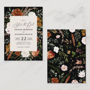 Tarjeta Pequeña casamiento moderno rústico y elegante con presupue