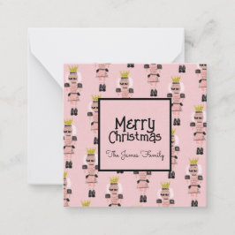 Tarjeta Pequeña Cascanueces de Navidad Dibujado a Mano Soldado Ros