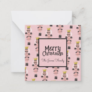 Tarjeta Pequeña Cascanueces de Navidad Dibujado a Mano Soldado Ros