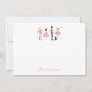 Tarjeta Pequeña Cascanueces Rosa de Navidad Adorable