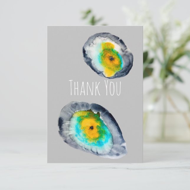 Tarjeta Pequeña cáscaras de ostión abstractas de acuarela (Anverso de pie)