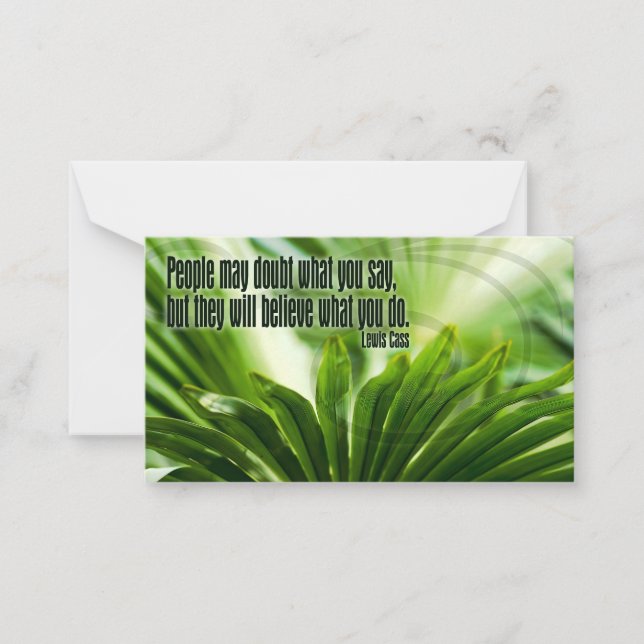 Tarjeta Pequeña Cass cita Inspiradora "duda" de Lewis Cass (Anverso)