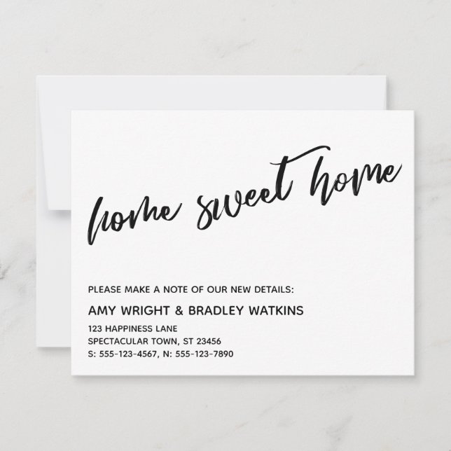Tarjeta Pequeña Casual Home Sweet Home New Address Card (Anverso)