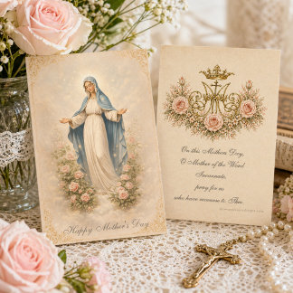 Tarjeta Pequeña Catholic Mother’s Day Remembrance Marian Holy Card