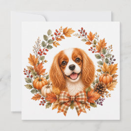 Tarjeta Pequeña Cavalier King Charles Otoño